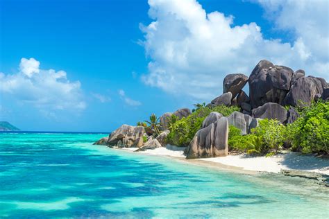Beautiful Beach Destinations Collect Seashells In Seychelles