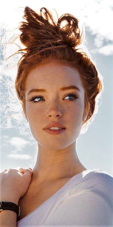 Riley Rasmussen Beautiful Freckles Red Hair Woman Red Haired Beauty