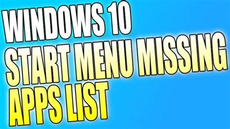 Start Menu Not Showing Apps List Windows 10 Computersluggish