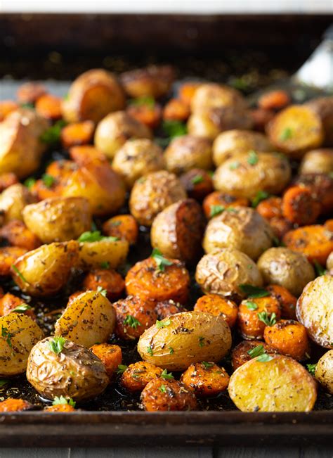 Oven Roasted Potatoes and Carrots with Herbs - A Spicy Perspective