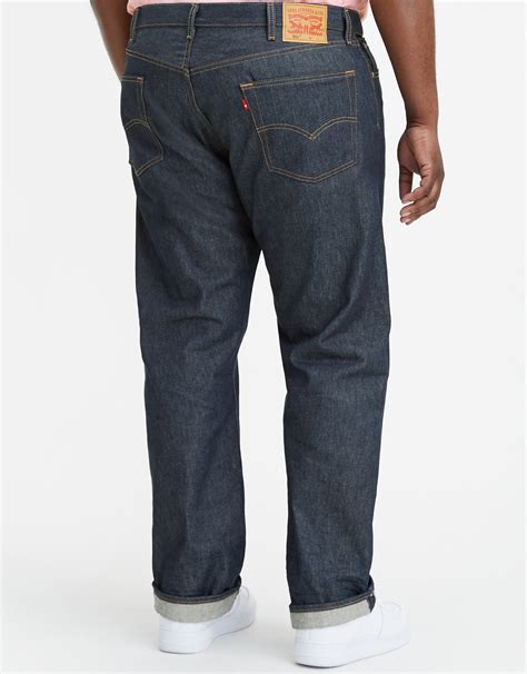 Levis Mens 501 Original Shrink To Fit Mid Rise Regular Fit Straight Leg Jeans Rigid Indigo
