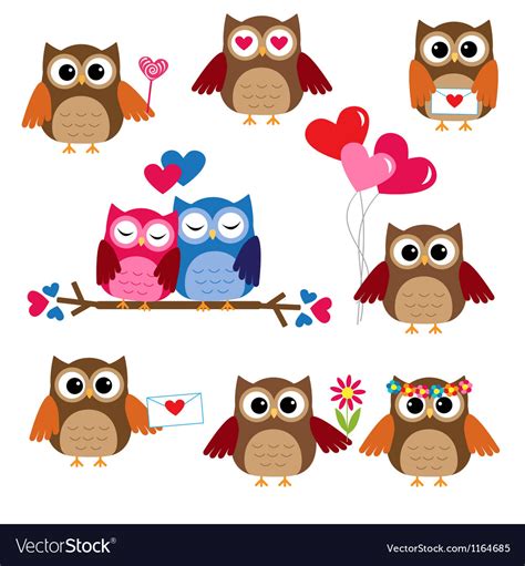 Cute Owls Royalty Free Vector Image Vectorstock