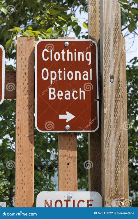 Clothing Optional Beach Sign Stock Image Cartoondealer Com