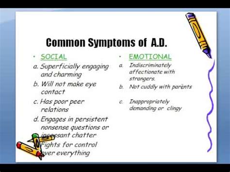 Symptoms of dissociative identity disorder (criteria for. Symptoms of Attachment Disorder - YouTube