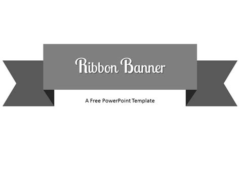 Gray Ribbon Banner Powerpoint Template Presentationgo