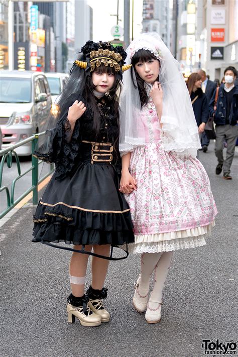 Horned Harajuku Girl In Gothic Lolita Fashion Vs Angelic Pretty Street