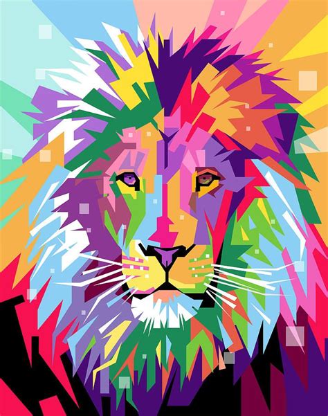 Lion Pop Art By Ahmad Nusyirwan Pop Art Animals Lion Painting Pop