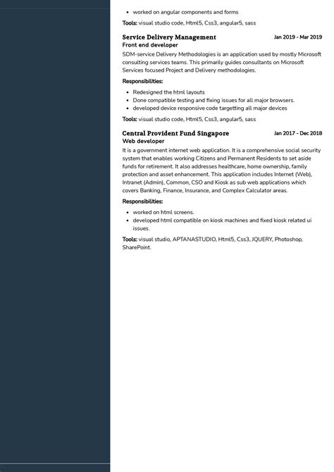 Front End Developer Cv Sample In 2024 Resumekraft