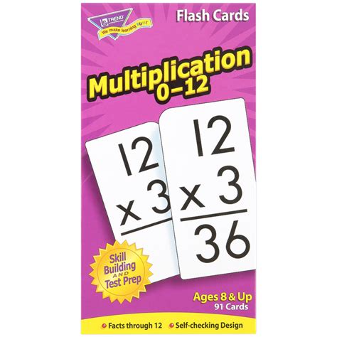 Multiplication 0 12 Flash Cards 91 Cards Grades 2 4 Mardel