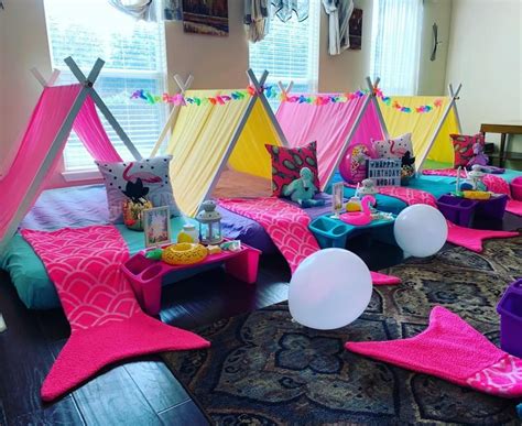 slumber party tent rental with basic solid canopy etsy slumber party birthday sleepover