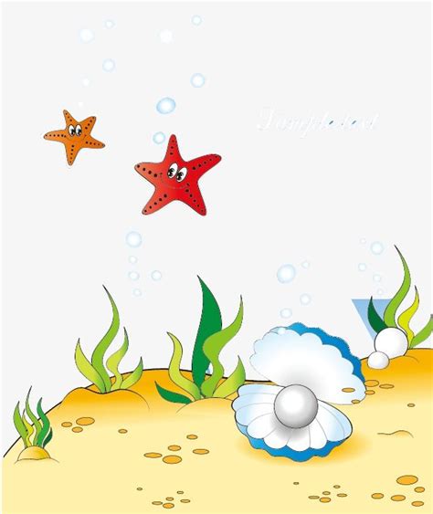 Cartoon Underwater World, Seabed, World, Starfish PNG and Vector with Transparent Background for ...