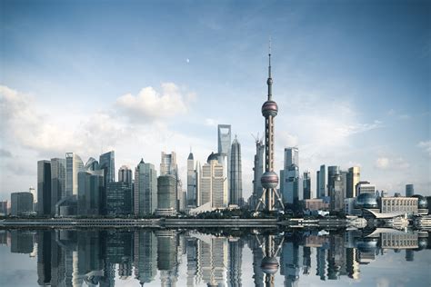 Download Oriental Pearl Tower Building Reflection China Skyscraper City