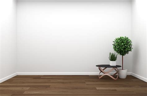 Premium Photo Living Room Interior Plants Wooden On Wall Background
