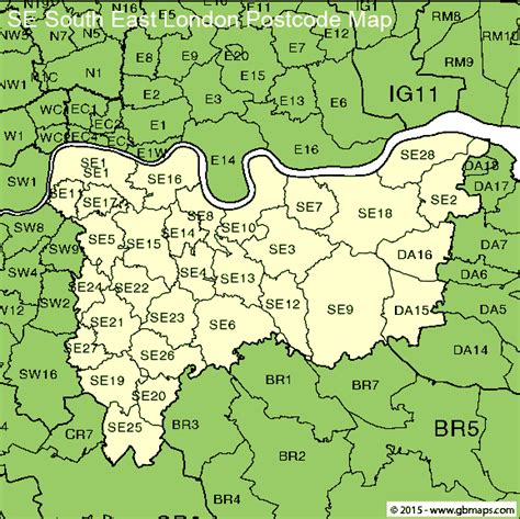 The 4 Digit Postal Code Districts Of North London South London Map