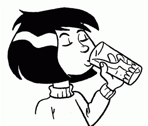 Drinking Water Black And White Clipart