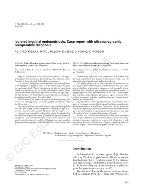 Pdf Isolated Inguinal Endometriosis Case Report With