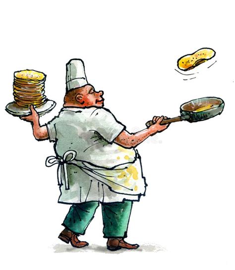 Man Baking Pancakes Vector Cartoon Character Guy Making Dinner