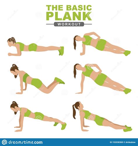 Workout Planks A Young Woman Is Doing A Plank Fitness Active