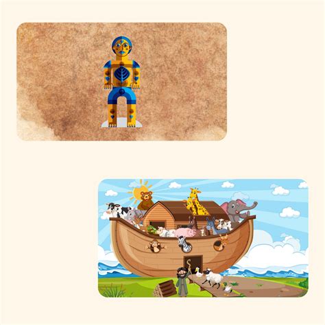Flashcards Story Of Noahs Ark Matching Gamesequential Activity