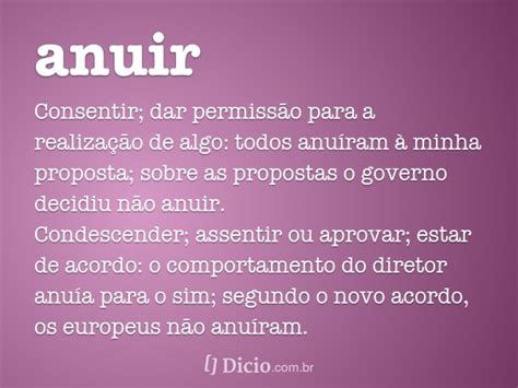 Anuir Dicio Dicionário Online de Português Significado de palavras