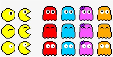 Pacman Ghosts Pixel Art
