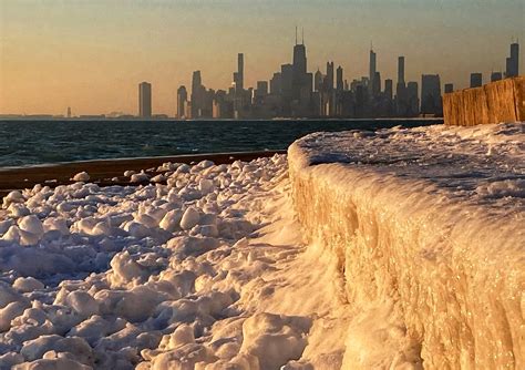 Icy Chicago Skyline Lyda Jackson Flickr