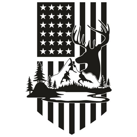 Deer Hunting American Flag Svg