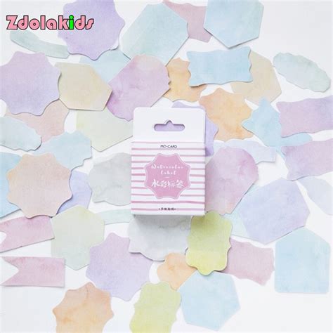 46piecelotwatercolor Mark Label Stickers Decorative Stationery