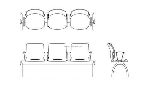 Waiting Room Bench Chairs Autocad Block Free Cad Floor Plans