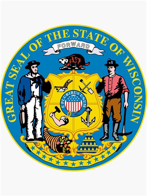 Wisconsin State Seal Sticker By Freshthreadshop