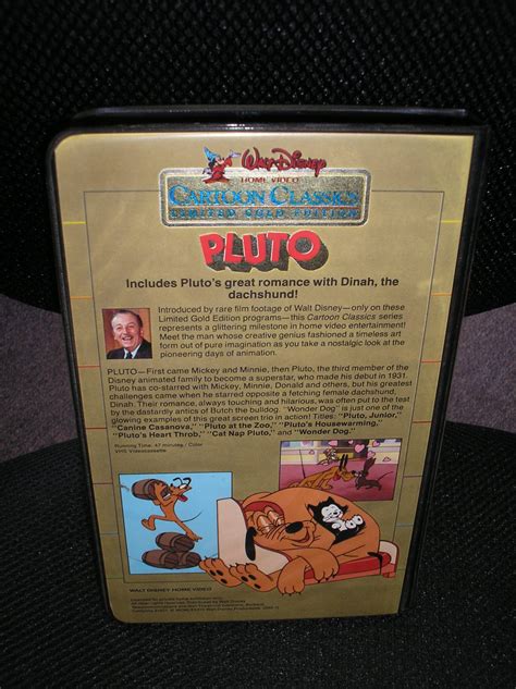 Walt Disney Cartoon Classics Limited Gold Edition Pluto Vhs Tape 1984 In Factory Plastic Super Rare