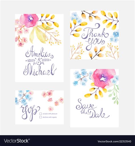 New users enjoy 60% off. Invitation card with watercolor flowers for Vector Image