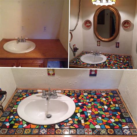 Talavera Tile And Mosaics Bathroom Countertop Before And After