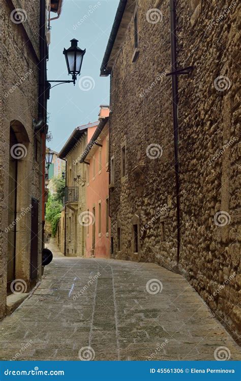 Narrow Street In European Cities Stock Photo Image Of Pavement Real