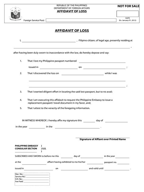 Affidavit Of Loss Philippines Fill And Sign Printable Template Online