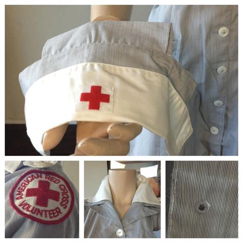 Wwii Vintage Retro 40s American Red Cross Uniform Volunteer Nurse Dress Hat American Red Cross