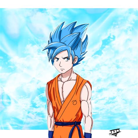 Add more detail and add the floor. Dragon Ball Z - Goku Super Saiyan Blue by ...