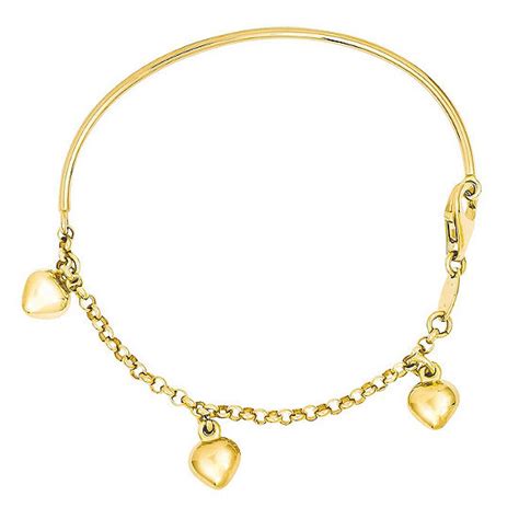 14k Gold Heart Charm Bracelet Jcpenney