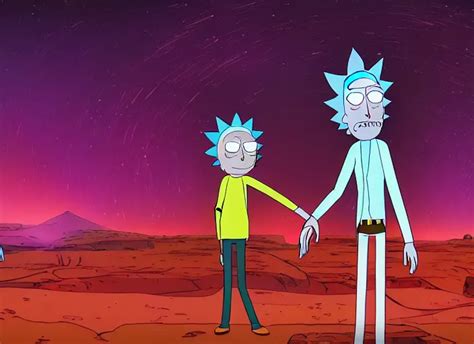 Rick And Morty Rendered In A Surreal Dream Landscape Stable