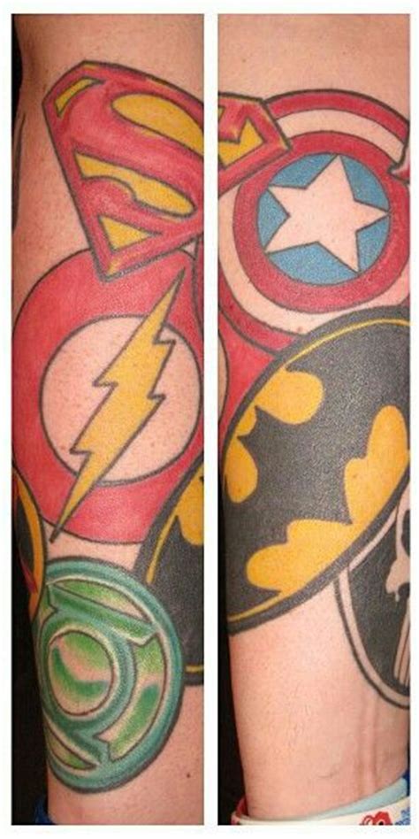 Superhero Sleeve Sleeve Tattoos Half Sleeve Tattoos Designs Hero Tattoo