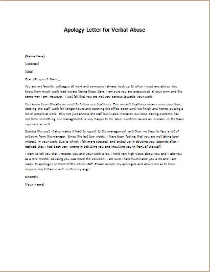 Apology Letter To Victim Sample