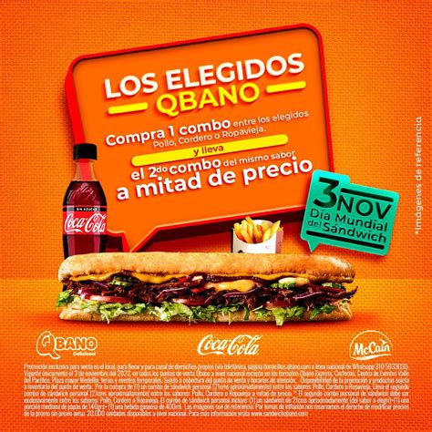 Promo Qbano Día Mundial Del Sándwich 2022 2o Combo A Mitad De Precio