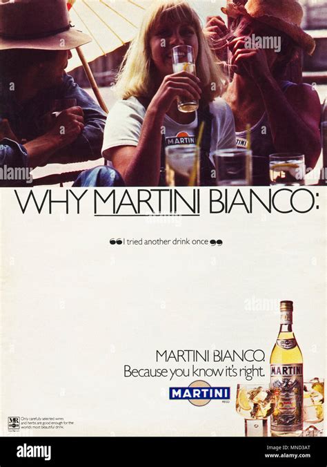 1980s Original Old Vintage Advertisement Advertising Martini Bianco