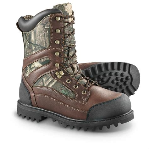 Guide Gear Mens 10 Insulated Hunting Boots 1000 Grams Mossy Oak