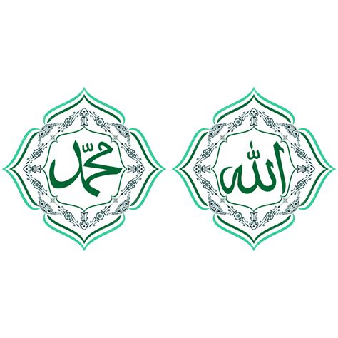 Gambar Kaligrafi Sederhana Allah Muhammad Dengan Bingkai Keren