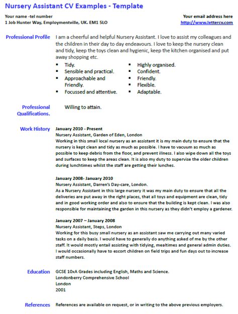We did not find results for: Nursery Assistant CV Example and Template - letterCV.com