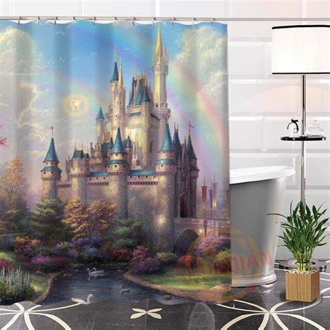 Best Nice Custom Magical Castle Shower Curtain Bath Curtain Waterproof