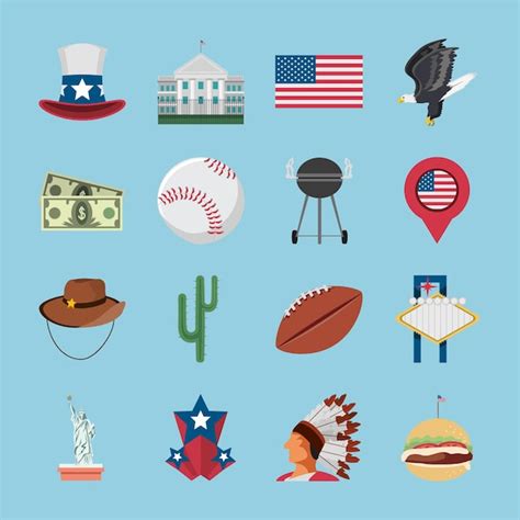 Premium Vector American Objects And Symbols