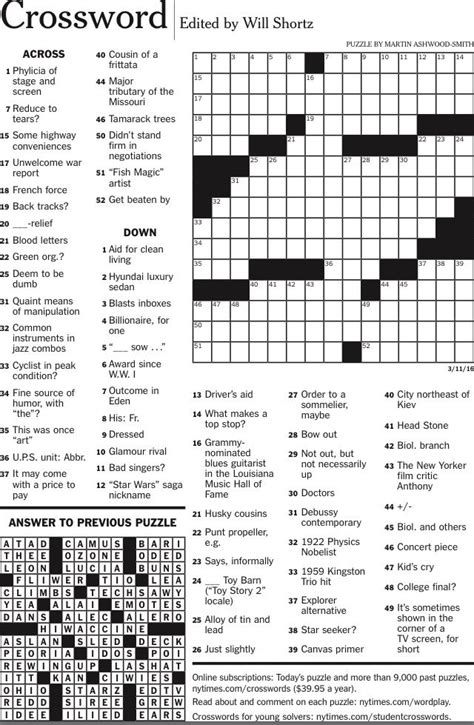 My 81st New York Times Crossword Featuring A Wide Open Central Area In The Grid Crossword