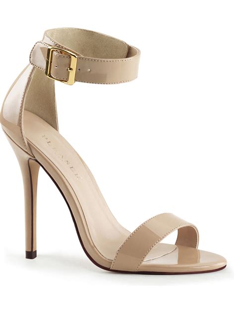 Summitfashions Womens Charming Nude Dress Shoes With Ankle Strap And Inch Heels Walmart